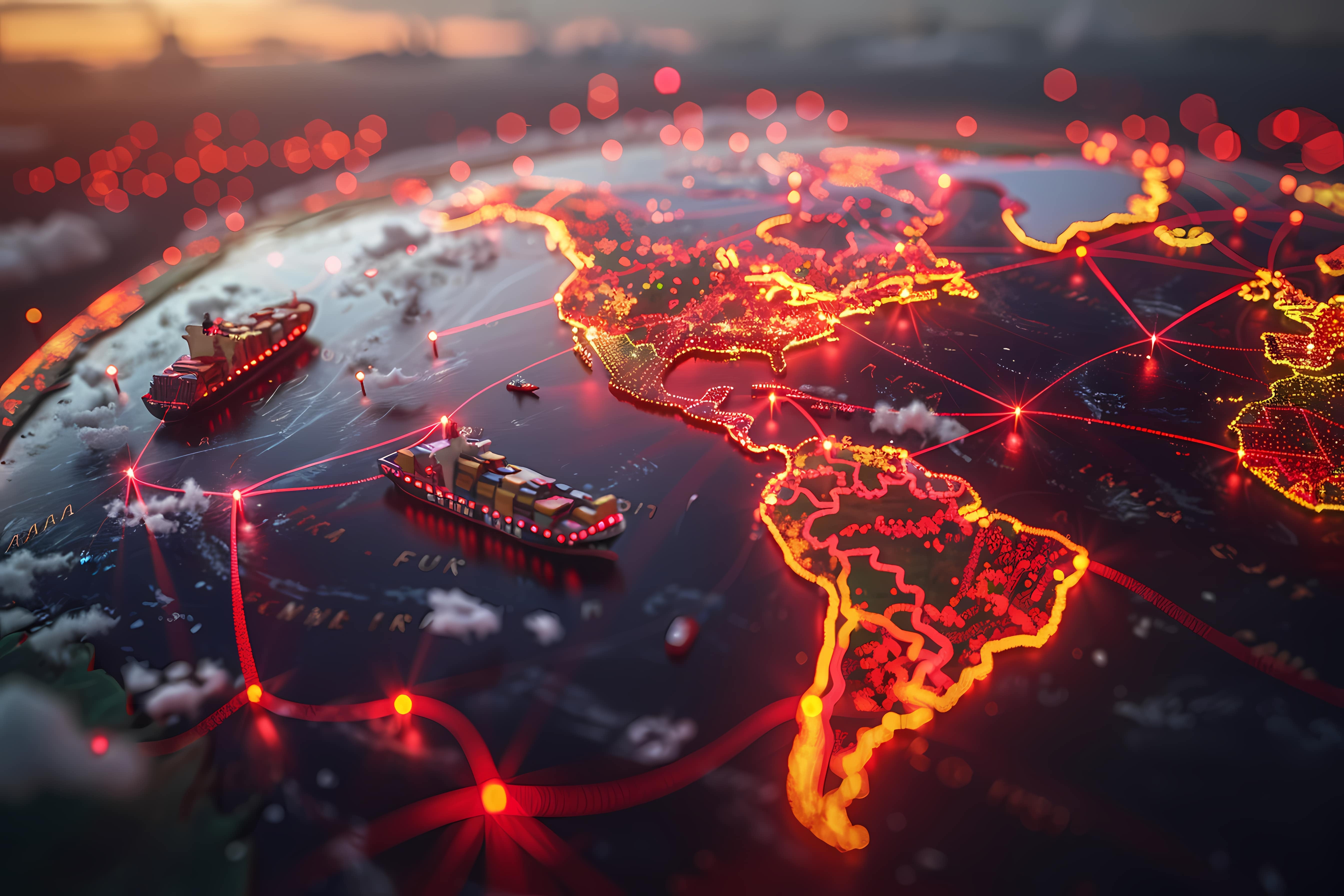 Carte simple des destinations